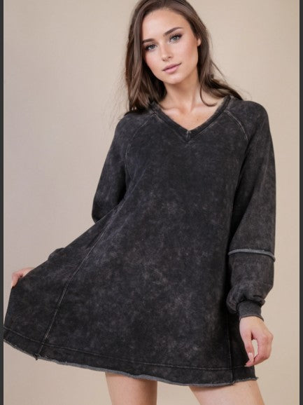 Mineral Washed Oversized A-Line Sweatshirt