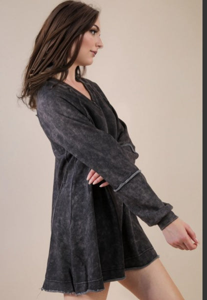 Mineral Washed Oversized A-Line Sweatshirt