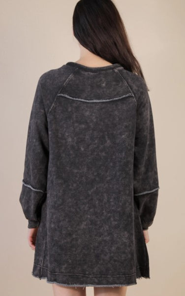 Mineral Washed Oversized A-Line Sweatshirt