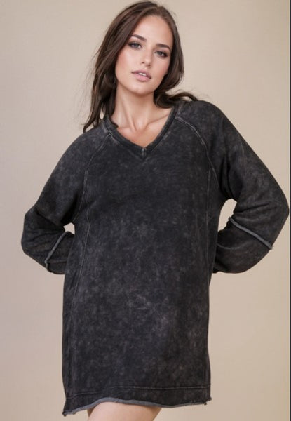 Mineral Washed Oversized A-Line Sweatshirt