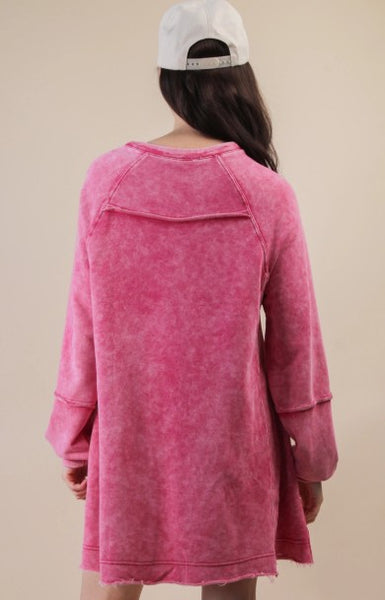 Mineral Washed Oversized A-Line Sweatshirt