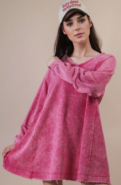 Mineral Washed Oversized A-Line Sweatshirt