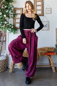 Mineral Wash Wide Leg Pants