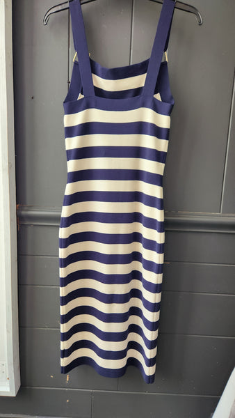 Michael Kors Knit Navy and White Stripe Knit Dress