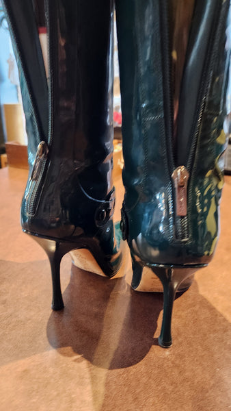 Jimmy Choo Green Patent Leather boots
