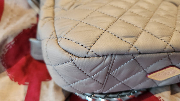 Mz Wallace Quilted Taupe colored Purse