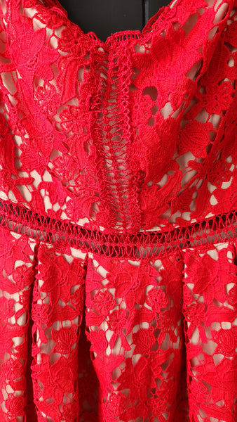 Francesca's Red Lace Dress