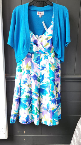 R&K 2 Piece Dress with Shrug Cardigan