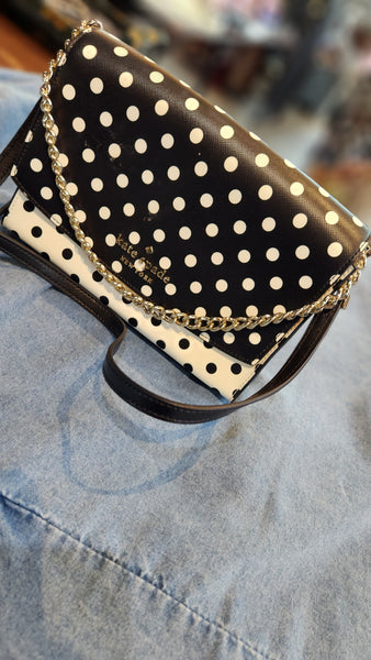 Kate Spade Black and White Polka Dot Cross Body Purse