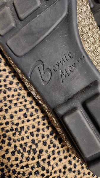 Bernie Mev Metallic Woven Loafers