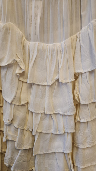 Marrika Nakk Cream Tiered Ruffle Long Skirt