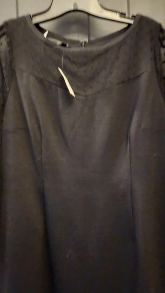 Talbots Sheer Long Sleeve Black Dress