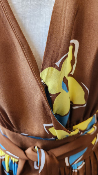No. 6 Store Brown Silk Wrap dress