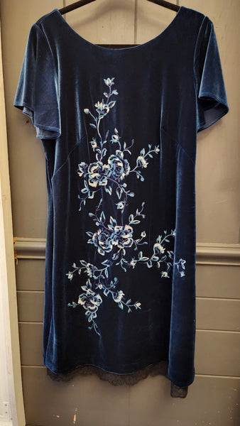 White House Black Market Teal Velvet Dress