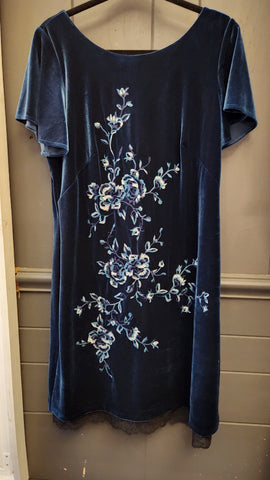 White House Black Market Teal Velvet Dress