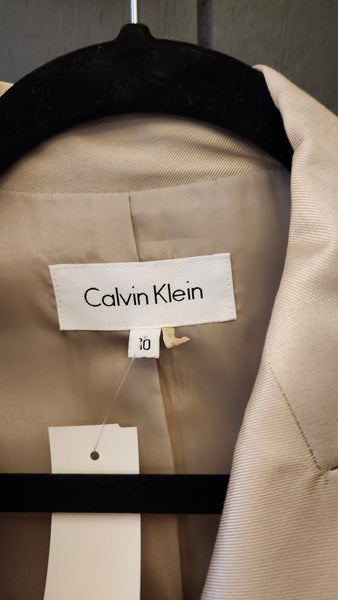 Calvin Klein Light Gold Metallic Long  Frock Coat