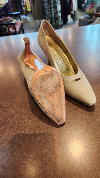 Vintage Bruno Magli Tan Sueded Heels