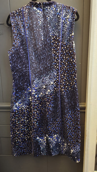Elie Tahari Arabella Piped Floral Velvet Dress
