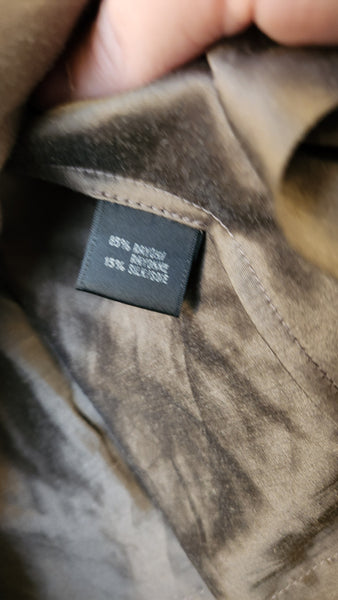 Lafayette 148 Metallic Bronze Rayon Silk Blazer