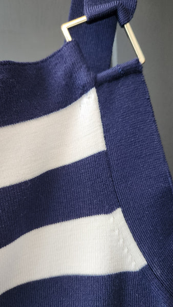 Michael Kors Knit Navy and White Stripe Knit Dress