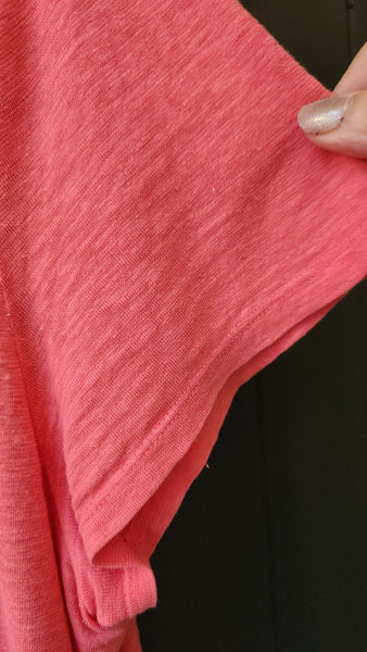 Eileen Fisher Short Sleeved Coral Tee Shirt Linen Blend Dress