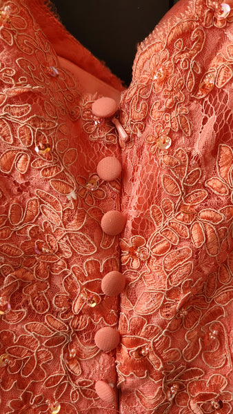 Sleeveless Lace and Bead Gown