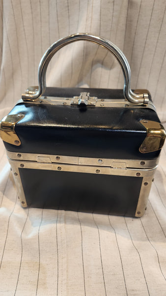 Vintage Debill Black Train Case Purse