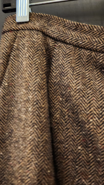 Pendleton Brown Wool Herringbone Skirt