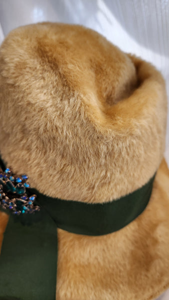 Mr. Joseph Vintage Gold furry Hat