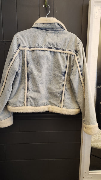 Johnathon Simkhai Fleeced Lined Denim Jacket