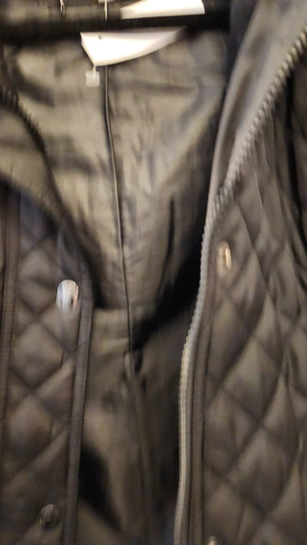 Laundry Quilted Black Jacket with Removeable Hood