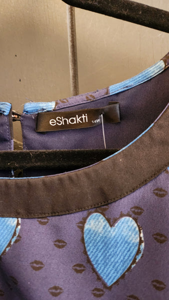 eShakti Sleeveless Blue Heart Dress