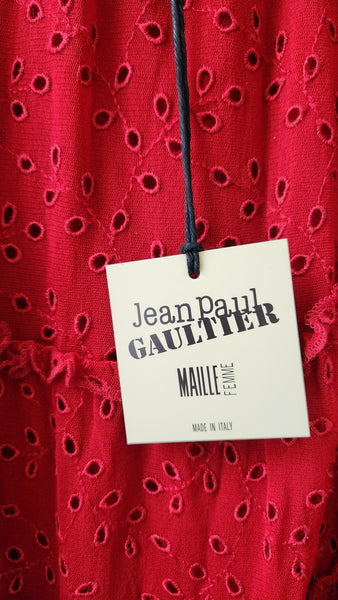 Jean Paul Gaultier Deep Red Eyelet Skirt