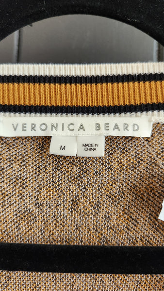 Veronica Beard Deep V Leopard Print Sweater