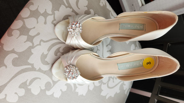 Betsey Johnson Cream Satin Heels