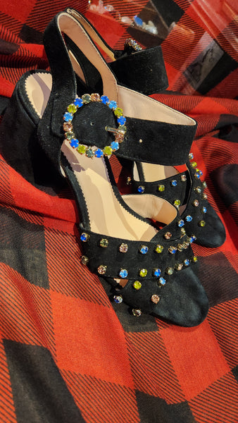 J CREW Suede Sandals Jewel Embellished