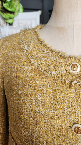 Talbots Gold Fringe Trim Blazer