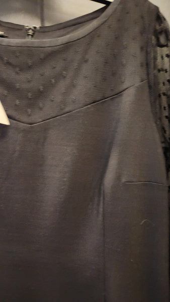 Talbots Sheer Long Sleeve Black Dress