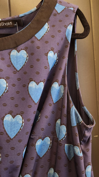 eShakti Sleeveless Blue Heart Dress
