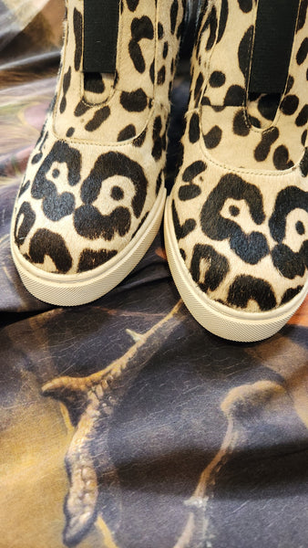 Paolo Leopard Wedge Tennis Shoe