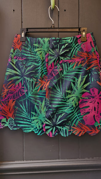 Lady Hagen Multicolored Tropical Print Skort