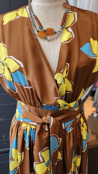 No. 6 Store Brown Silk Wrap dress