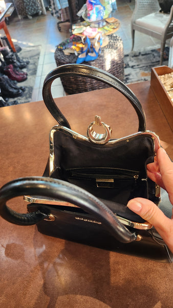 Cromia Italian Black Leather Bag