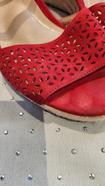 Vionic Red Suede Espadrille Wedge