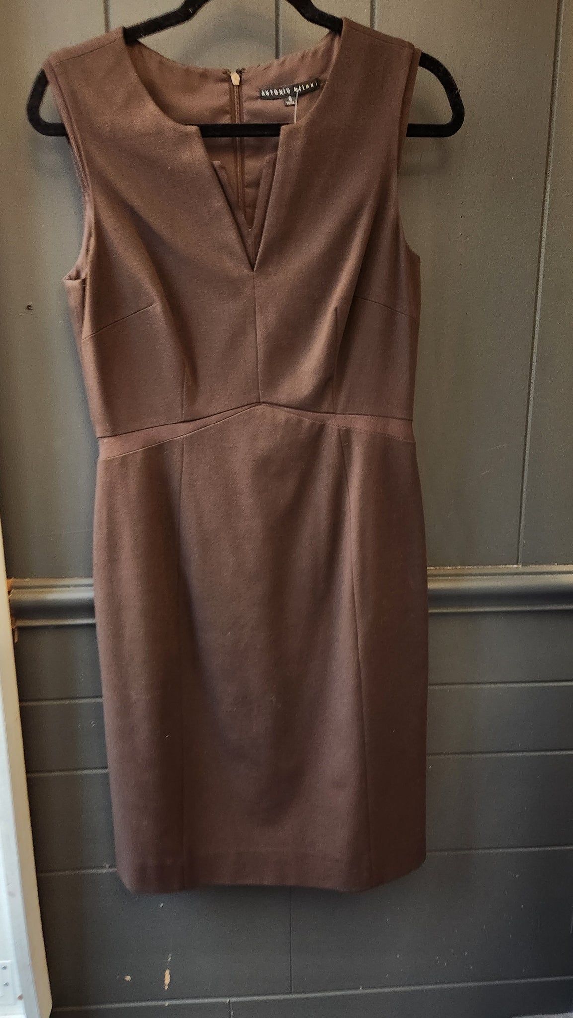 Antonio Melani Sleeveless Brown Shift Dress
