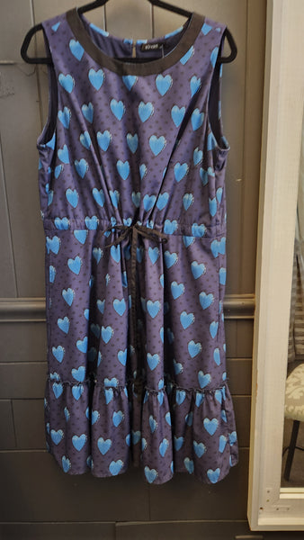 eShakti Sleeveless Blue Heart Dress