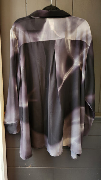 Marla Wynne Black and Gray Ombre Blouse