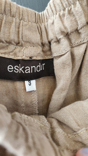 Eskandar Tan Linen Pants