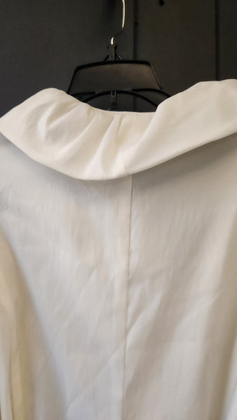 Sanuel Dong White Ruched Parachute type fabric Coat