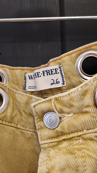 Free People Gold Tan Cargo Pants